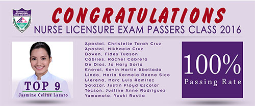 100% Passing Rate for Southville-BS Nursing In Licensure Exam 2016