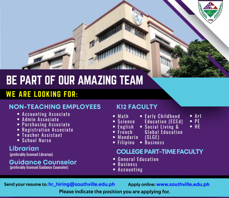 Teaching Jobs In The Philippines Southville International School And 