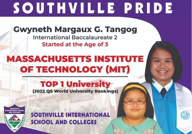 Southville’s Gwyn Tangog makes it to MIT